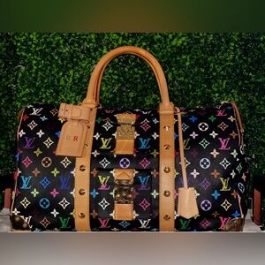 Louis Vuitton Black Multicolor Monogram Travel Bag